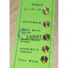 Комплект жиклеров 5шт ZANUSSI 6MB-GPL (0.4, 0.55, 0.65, 0.75, 0.90)